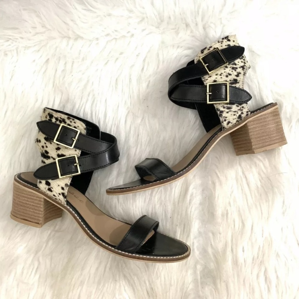 Matisse Orin Leather Haircalf Block Heel Sandals